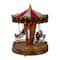11" Red & White LED Animated Christmas Carousel with Horses